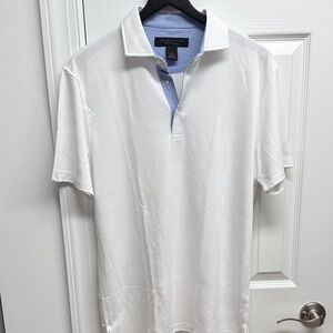 Bloomingdale’s White Polo Shirt with Blue Accents